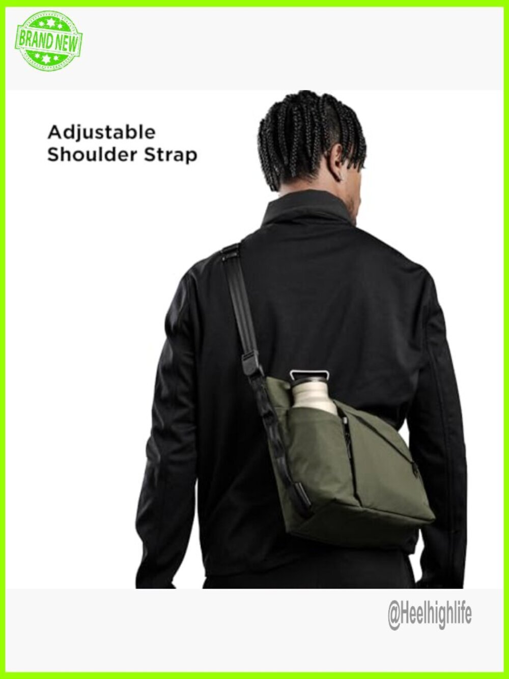 4L Weatherproof Crossbody Satchel with Expandable Bottle Pocket & Key Tether - Picture 2 of 7